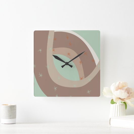 Abstract rainbow スクエア壁時計 (ホーム)