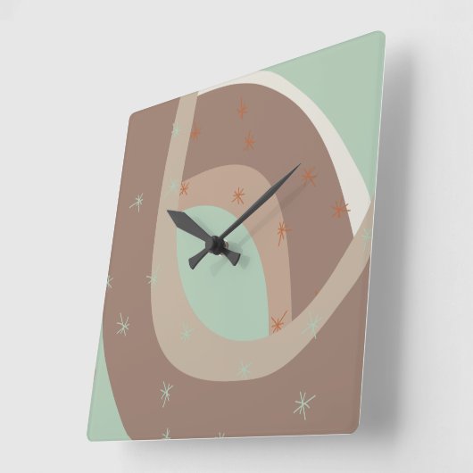 Abstract rainbow スクエア壁時計 (傾斜)