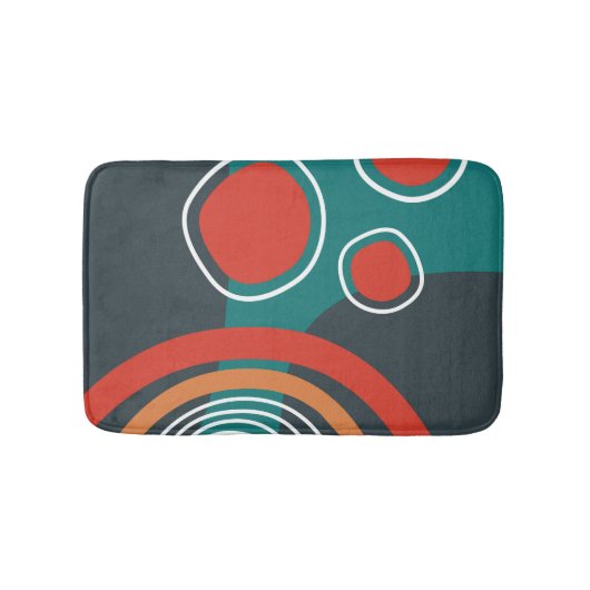 Abstract rainbow and suns boho artwork バスマット (正面)