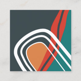 Abstract rainbow line art  スクエア名刺
