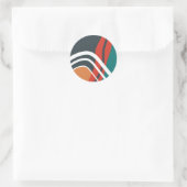Abstract rainbow line art  ラウンドシール (バッグ)