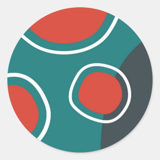 Abstract rainbow lines boho artwork ラウンドシール (正面)