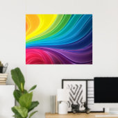 Abstract Rainbow Poster ポスター (ホームオフィス)