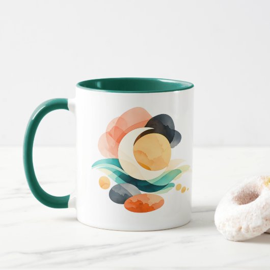 Abstract Rainbow Pot of Gold St. Patrick's Day Mug マグカップ (ドーナツ)