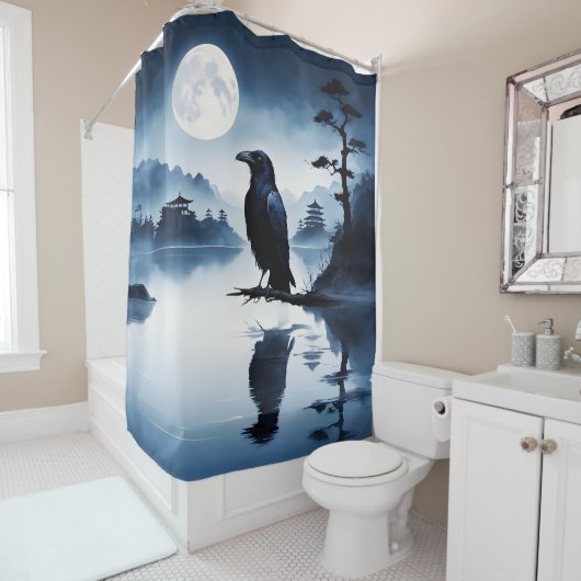 Abstract Raven 001 Shower Curtain シャワーカーテン (インサイチュ)