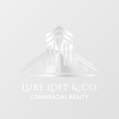 Abstract Real Estate Logo | Silver ウィンドウサイン (シート)