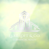 Abstract Real Estate Logo | Silver ウィンドウサイン (シート3)