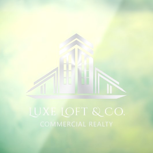 Abstract Real Estate Logo | Silver ウィンドウサイン (シート3)