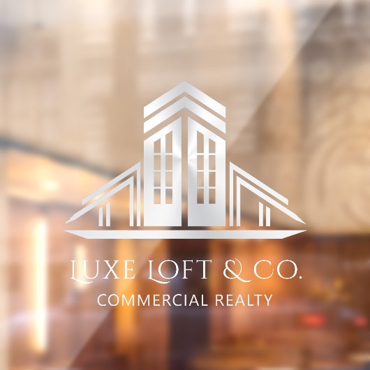 Abstract Real Estate Logo | Silver ウィンドウサイン (シート2)