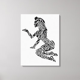 Abstract Rearing Horse Art | Modern Black & White  キャンバスプリント