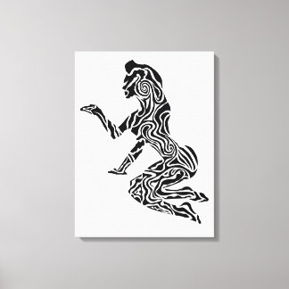 Abstract Rearing Horse Art | Modern Black & White  キャンバスプリント