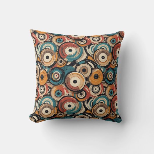 Abstract Records Throw Pillow クッション (正面)