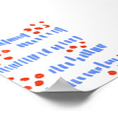 Abstract Red and Blue Brush Strokes ポスター (角)