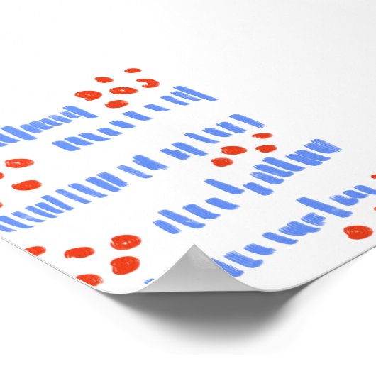 Abstract Red and Blue Brush Strokes ポスター (角)