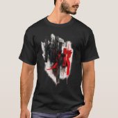Abstract Red & Black Grunge Typography  Tシャツ (正面)