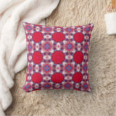 Abstract Red, Blue & White Artistic Pattern Throw クッション (ブランケット)