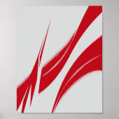 Abstract Red Curved Lines on Light gray Background ポスター (正面)