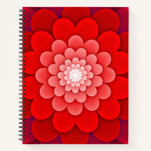 Abstract Red Flower-58566 ノートブック (正面)