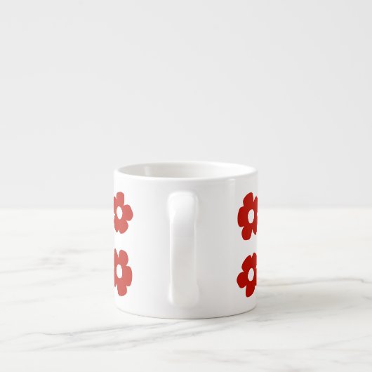 Abstract Red Flower Pattern Espresso Mug エスプレッソカップ (裏面)