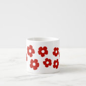 Abstract Red Flower Pattern Espresso Mug エスプレッソカップ (正面)