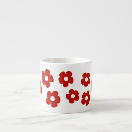 Abstract Red Flower Pattern Espresso Mug エスプレッソカップ