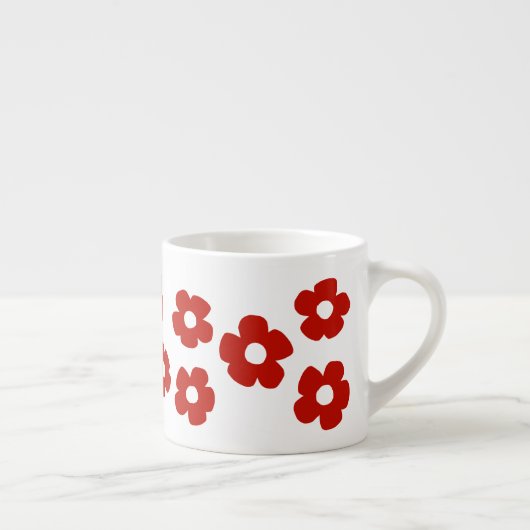Abstract Red Flower Pattern Espresso Mug エスプレッソカップ (右)
