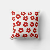 Abstract Red Flower Pattern Throw Pillow クッション (正面)