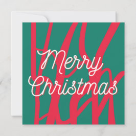 Abstract Red Green Personalized Merry Christmas シーズンカード