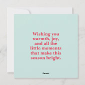 Abstract Red Green Personalized Merry Christmas シーズンカード (裏面)