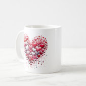 Abstract Red Heart Love Splash Romantic Art Mug コーヒーマグカップ (正面左)