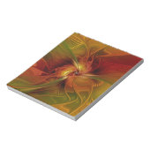 Abstract Red Orange Brown Green Fractal Art Flower ノートパッド (回転)