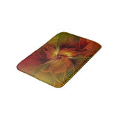 Abstract Red Orange Brown Green Fractal Art Flower バスマット (アングル)