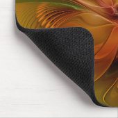 Abstract Red Orange Brown Green Fractal Art Flower マウスパッド (コーナー)