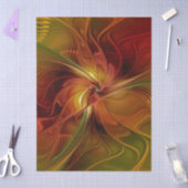 Abstract Red Orange Brown Green Fractal Art Flower 薄葉紙 (クラフト)