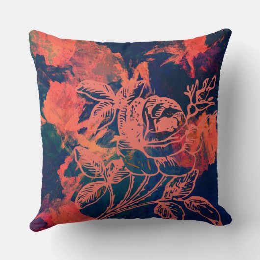 Abstract Red Rose Art クッション (裏面)