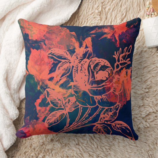 Abstract Red Rose Art クッション (ブランケット)