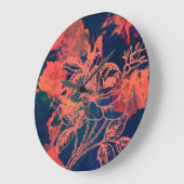 Abstract Red Rose Art ラージ壁時計 (傾斜)