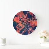 Abstract Red Rose Art ラージ壁時計 (ホーム)