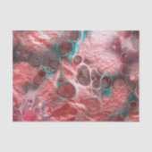 Abstract Red Teal Fluid Art Faux Foil Sparkling 薄葉紙 (正面)