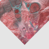 Abstract Red Teal Fluid Art Faux Foil Sparkling 薄葉紙 (詳細)