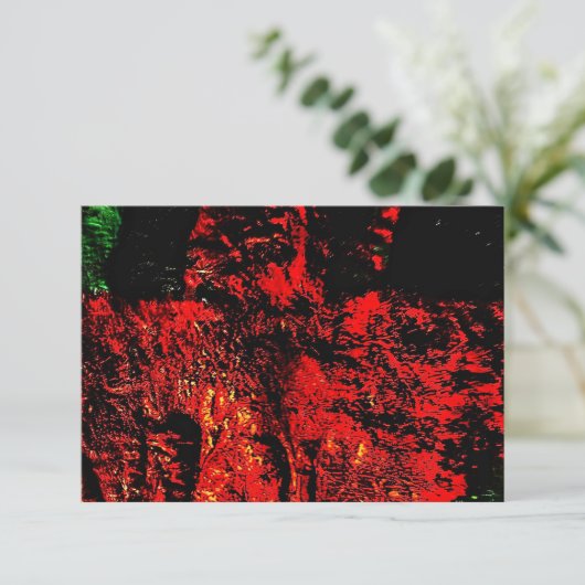 Abstract red texture invitation,Unique darkness  招待状 (スタンド正面)