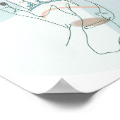 Abstract Reflexology Hand Map Neutral Tones ポスター (角)