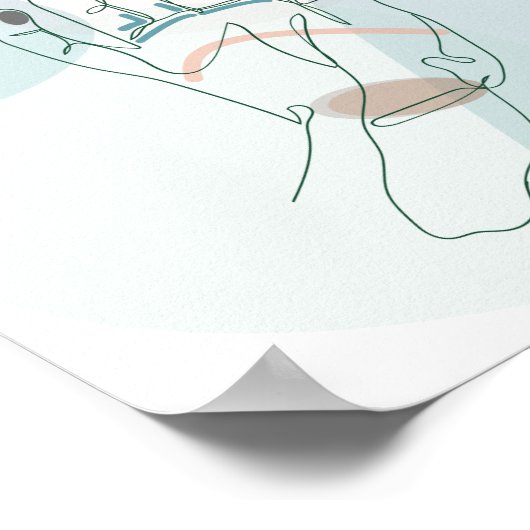 Abstract Reflexology Hand Map Neutral Tones ポスター (角)