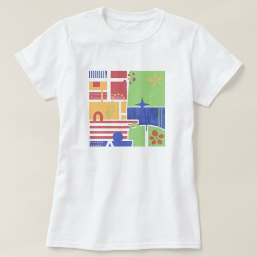 Abstract Retro Block Art Tシャツ (デザイン正面)