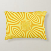Abstract Retro Bright Yellow Sunbeam Pattern アクセントクッション (正面)