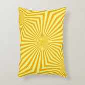 Abstract Retro Bright Yellow Sunbeam Pattern アクセントクッション (正面(垂直))