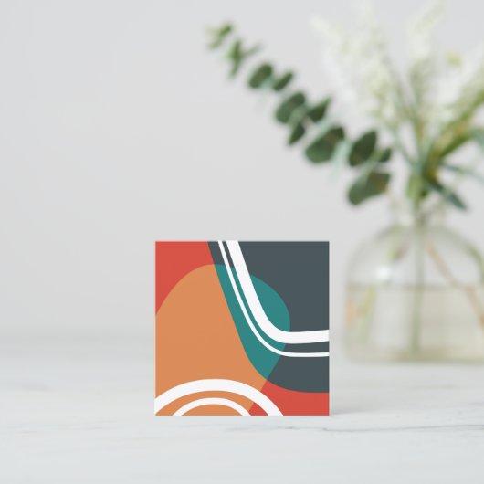 Abstract retro colors artwork スクエア名刺 (スタンド正面)