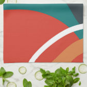 Abstract retro colors line art キッチンタオル (折り畳み)