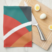 Abstract retro colors line art キッチンタオル (四つ折り)