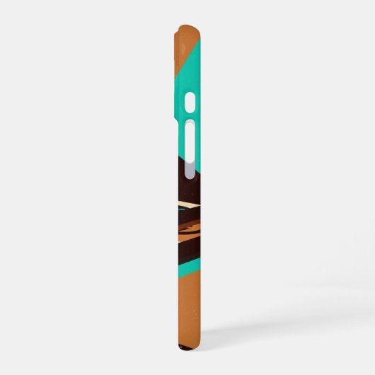 Abstract Retro Espresso Art iPhone 16ケース (左側面)